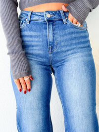 Big Plans Medium Wash Cropped Cuffed Jeans