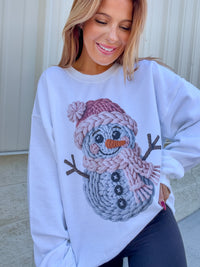 Yarn Snowman Graphic Top