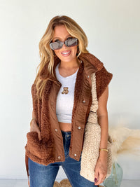 Right At Home Brown Sherpa Vest