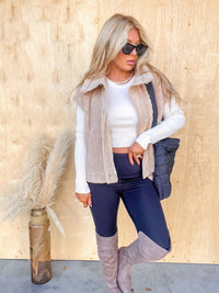 Sending You Love Beige Sherpa Vest