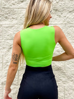 Catching Attention Bright Green Active Tank