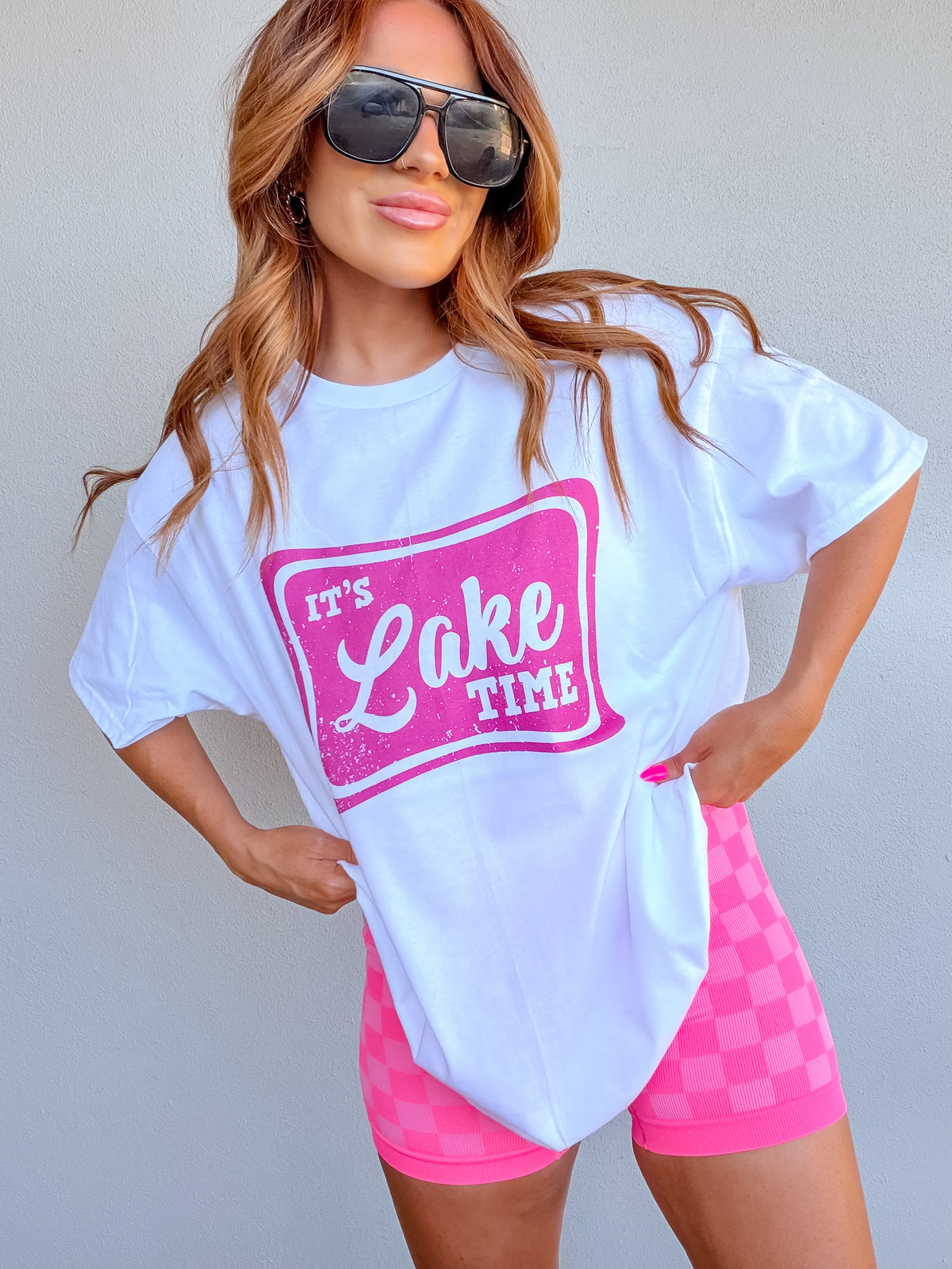 Pink Lake Time Graphic Top