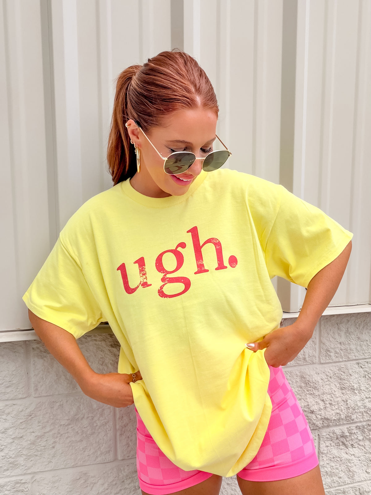 Pink Ugh Graphic Top