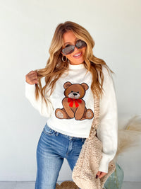 Unbearably Cute Ivory Bear Sweater