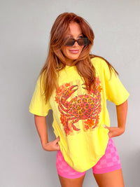 Floral Crab Graphic Top