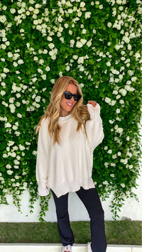 Down Memory Lane White Luxury Sweater