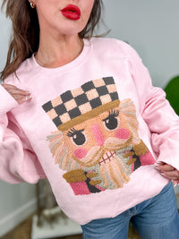 Faux Yarn Nutcracker Graphic Top