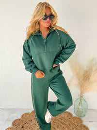 Different Attitude Green Half Zip Top