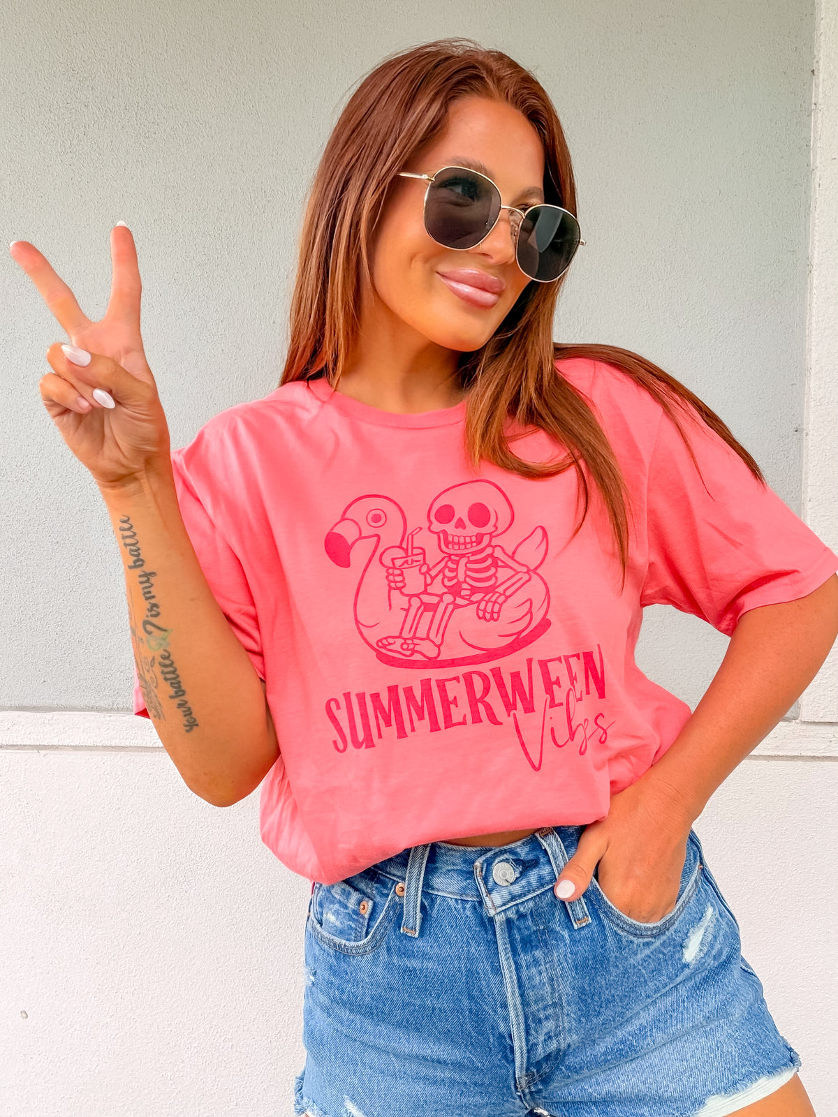 Pink Summerween Graphic Top
