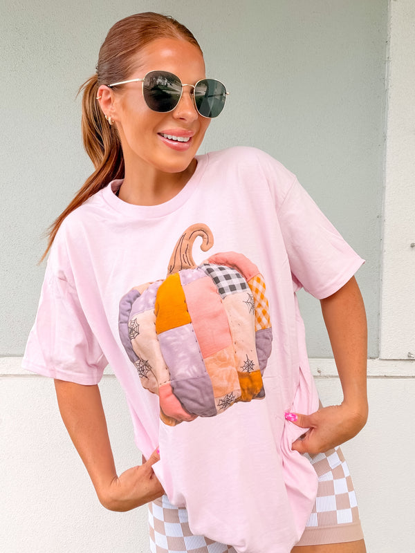 Patchwork Pumpkin Graphic Top