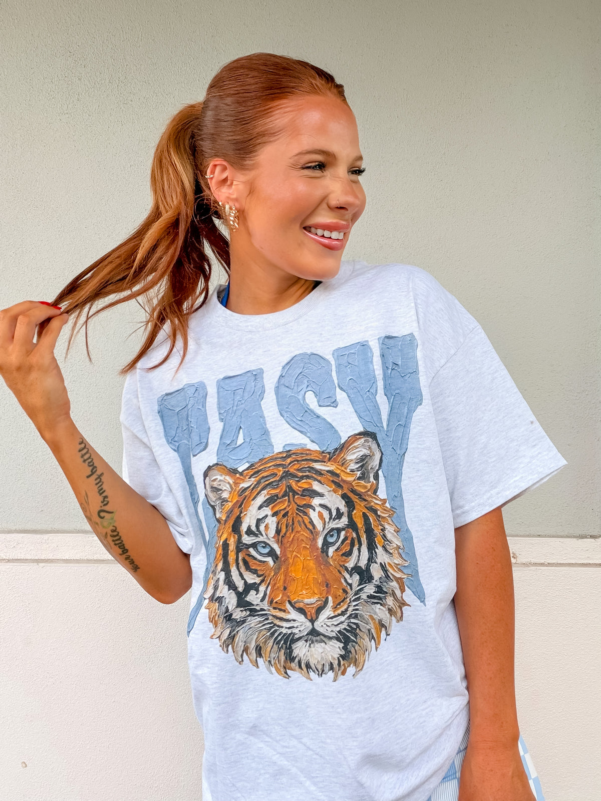 Tiger Brushstroke Graphic Top