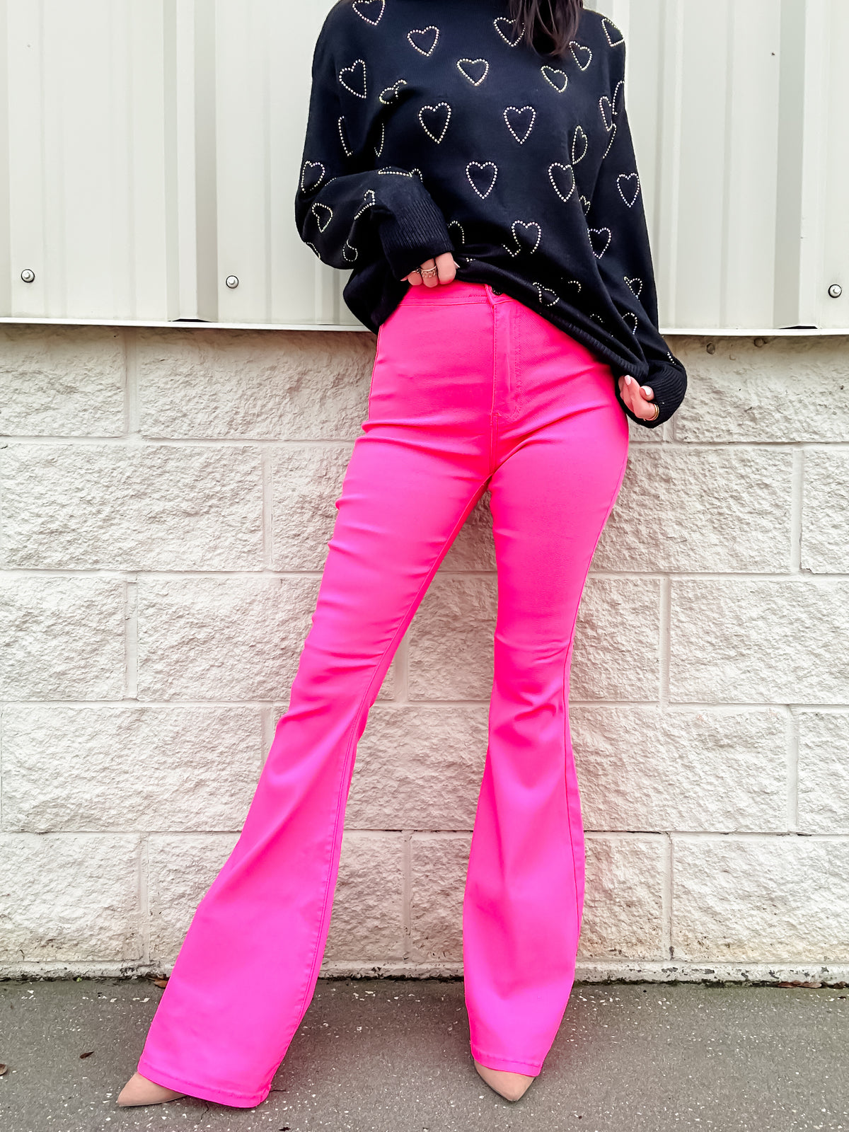 Have It All Hot Pink High Rise Flares