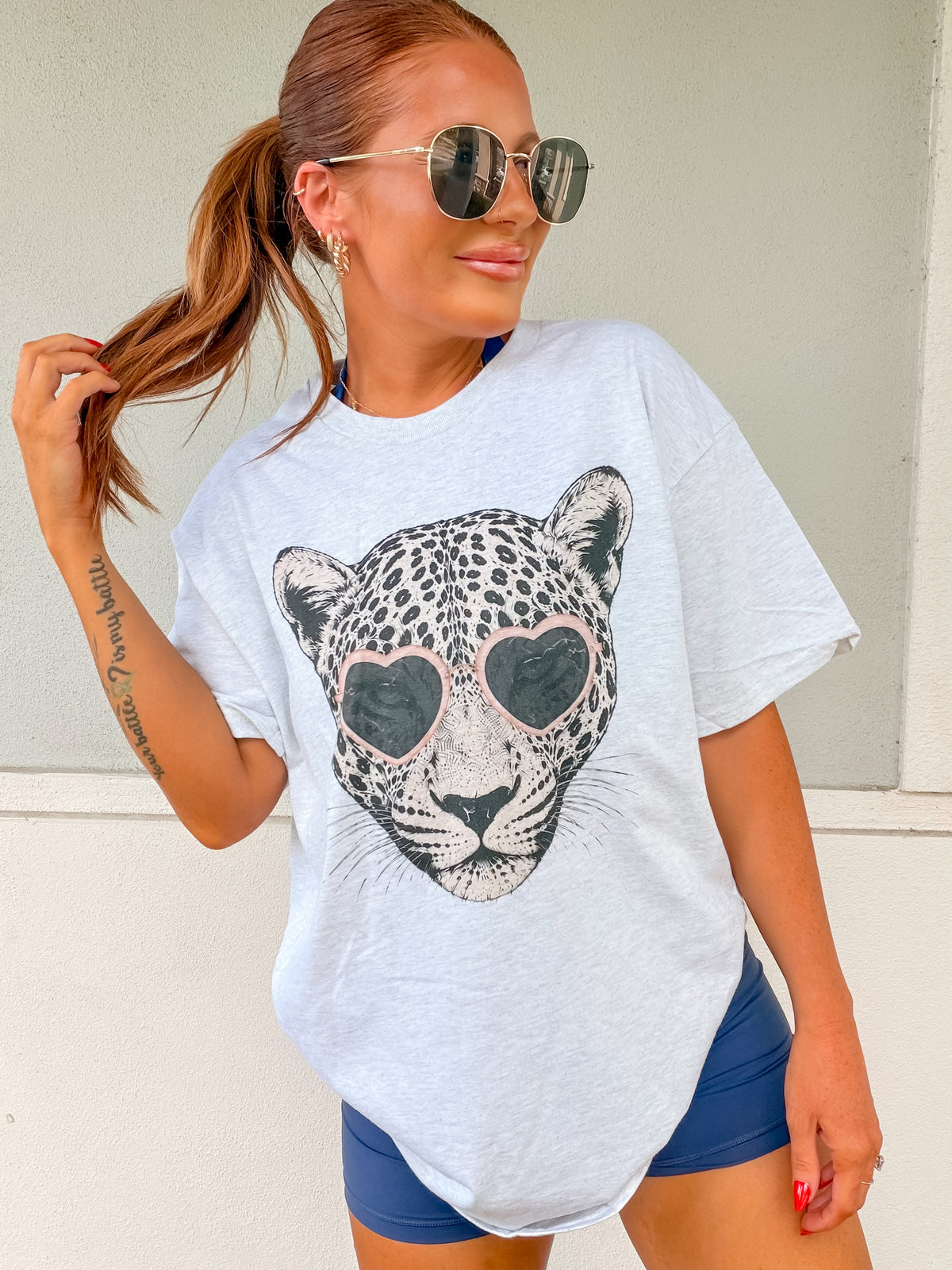 Leopard Sunglasses Graphic Top