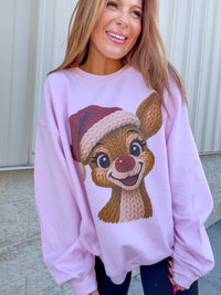 Boy Reindeer Yarn Graphic Top