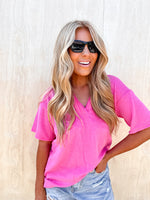 Adored By You Hot Pink Ribbed Top