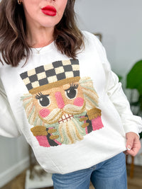 Faux Yarn Nutcracker Graphic Top
