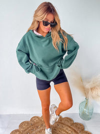 Cherry Vibes Dark Green Hoodie