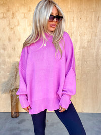 DOORBUSTER - Sweeter Than You Bright Mauve Oversized Sweater