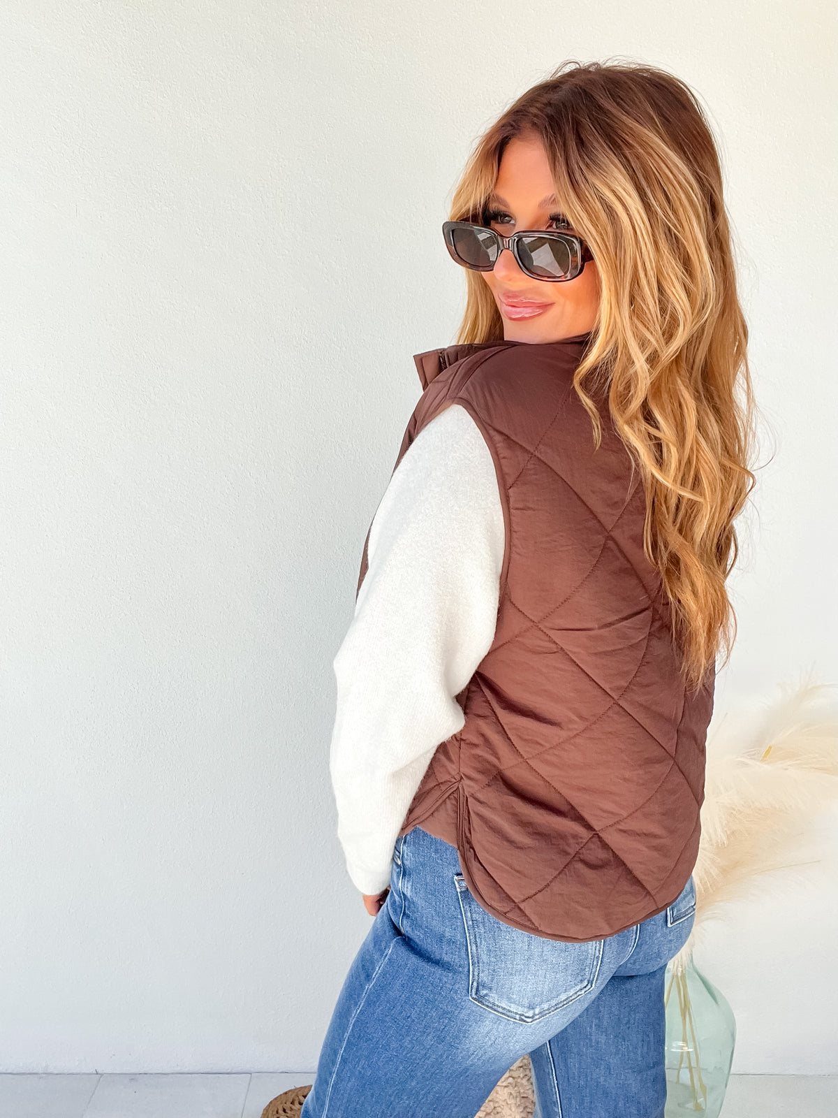 Silent Memories Chocolate Puffer Vest
