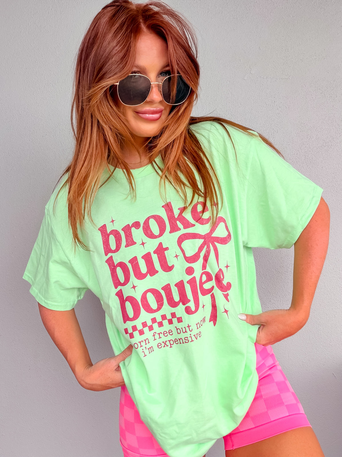 Checker Boujee Graphic Top