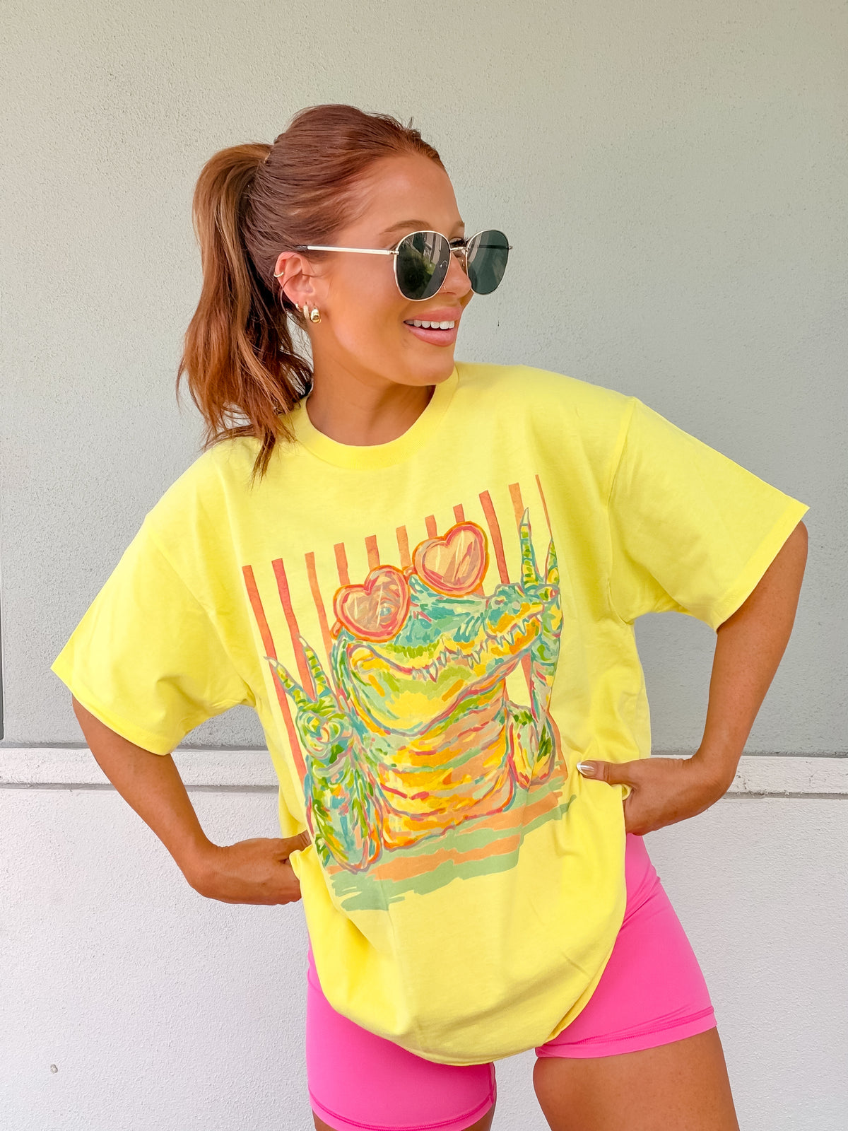 Preppy Gator Graphic Top