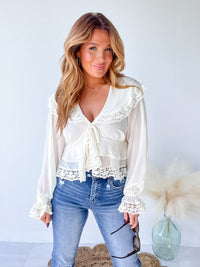 Inner Beauty Cream Lace Detail Top