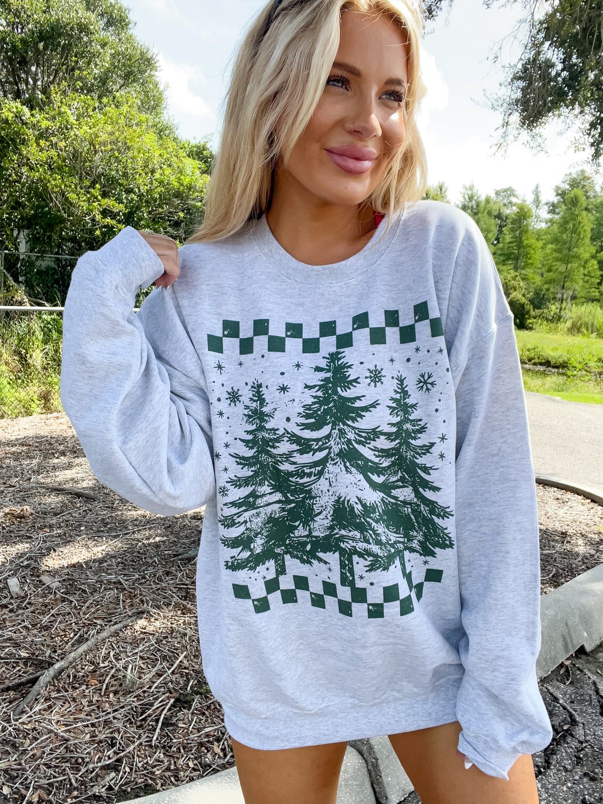 Retro Christmas Trees Graphic Top