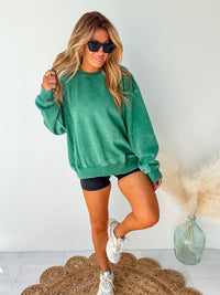 Chasing Calm Oversized Forest Acid Wash Pullover
