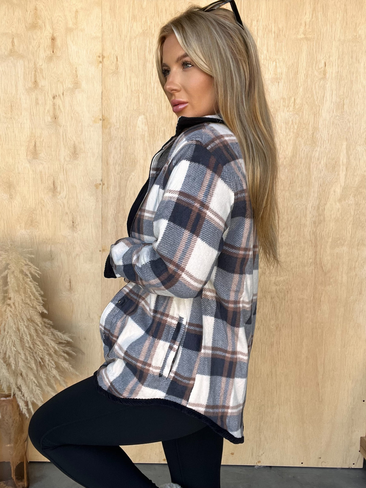 Captured My Love Black Plaid Lined Shacket