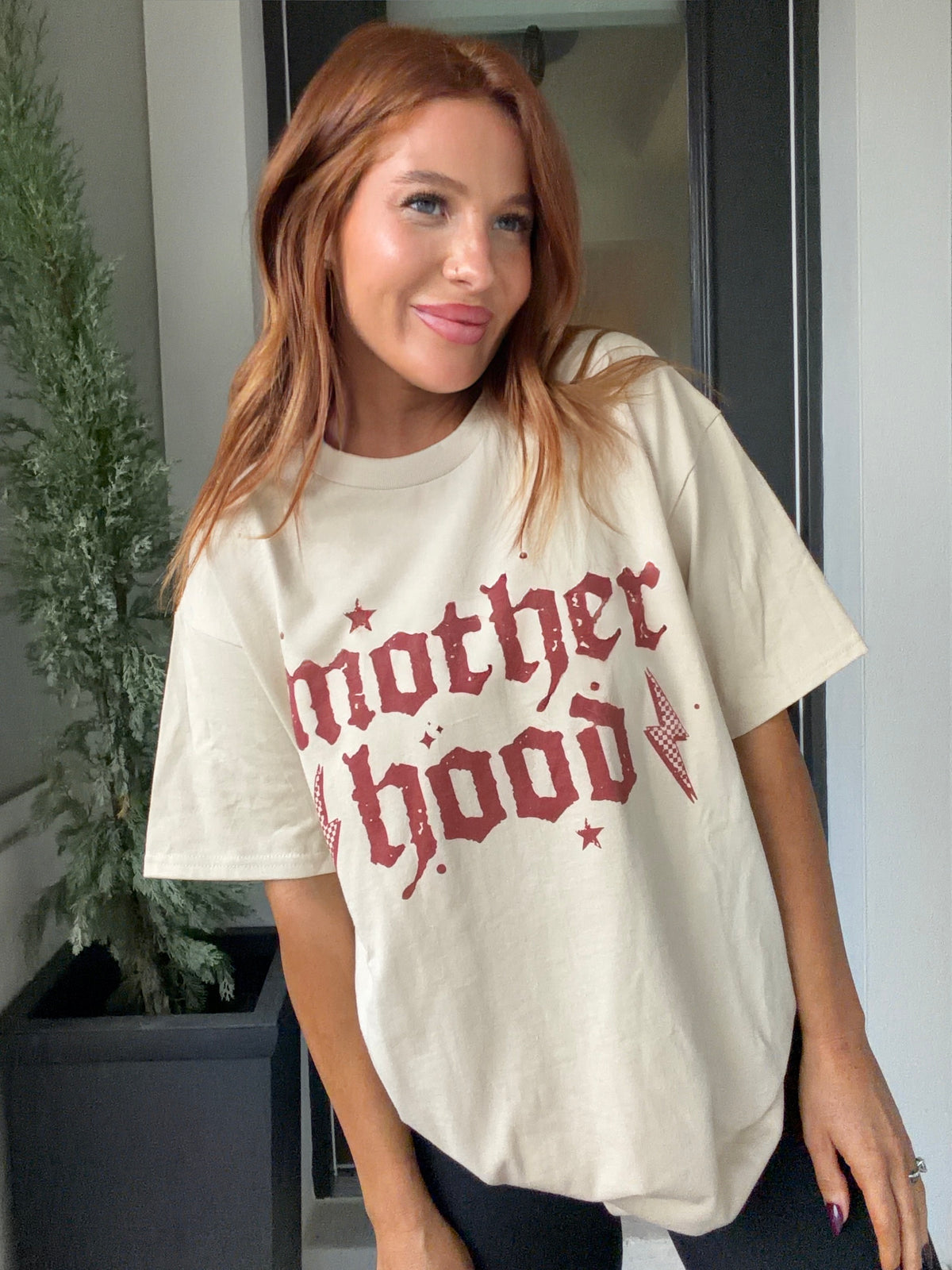 Red Motherhood Graphic Top