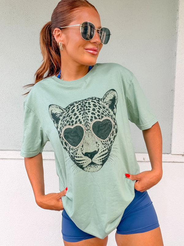Leopard Sunglasses Graphic Top