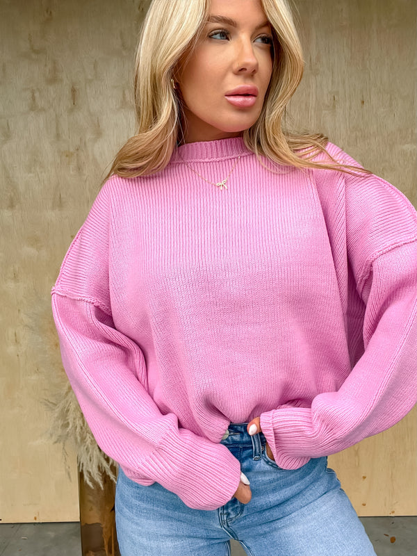 Never On Schedule Rose Pink Sweater