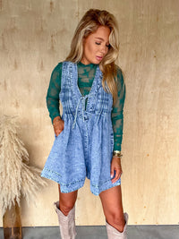 Minding My Business Denim Romper