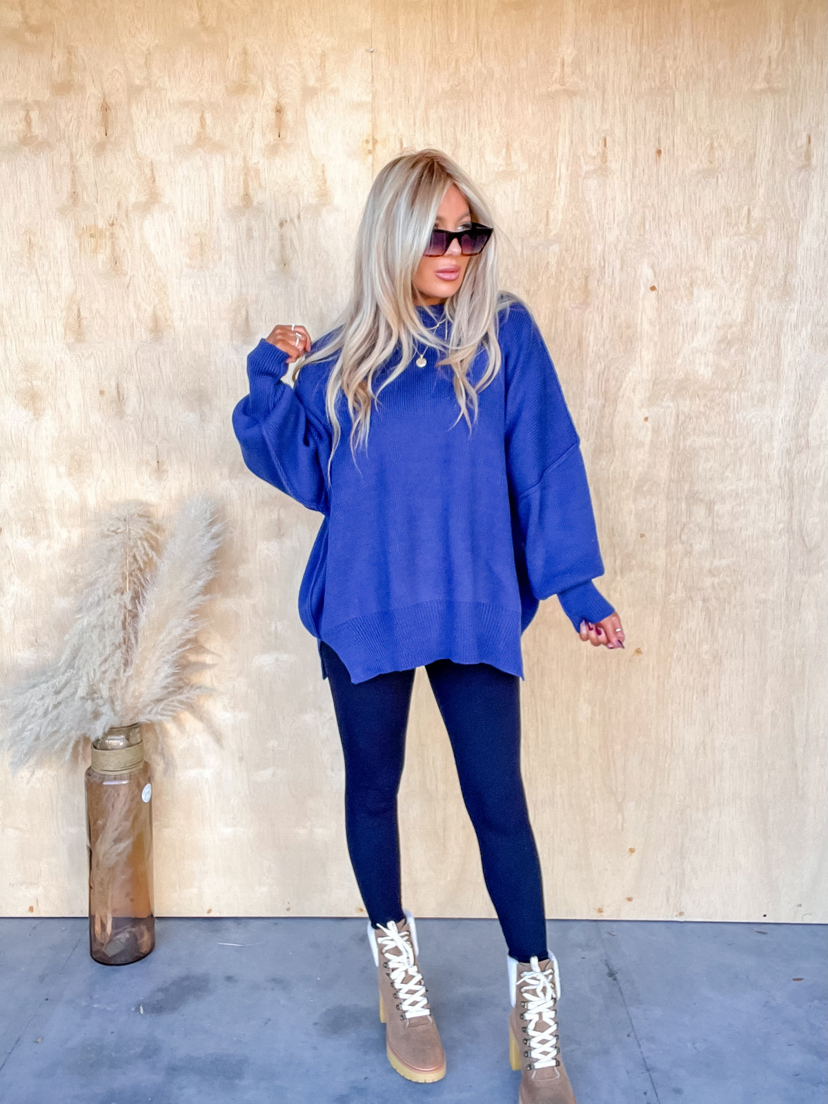 DOORBUSTER - Sweeter Than You Light Navy Oversized Sweater