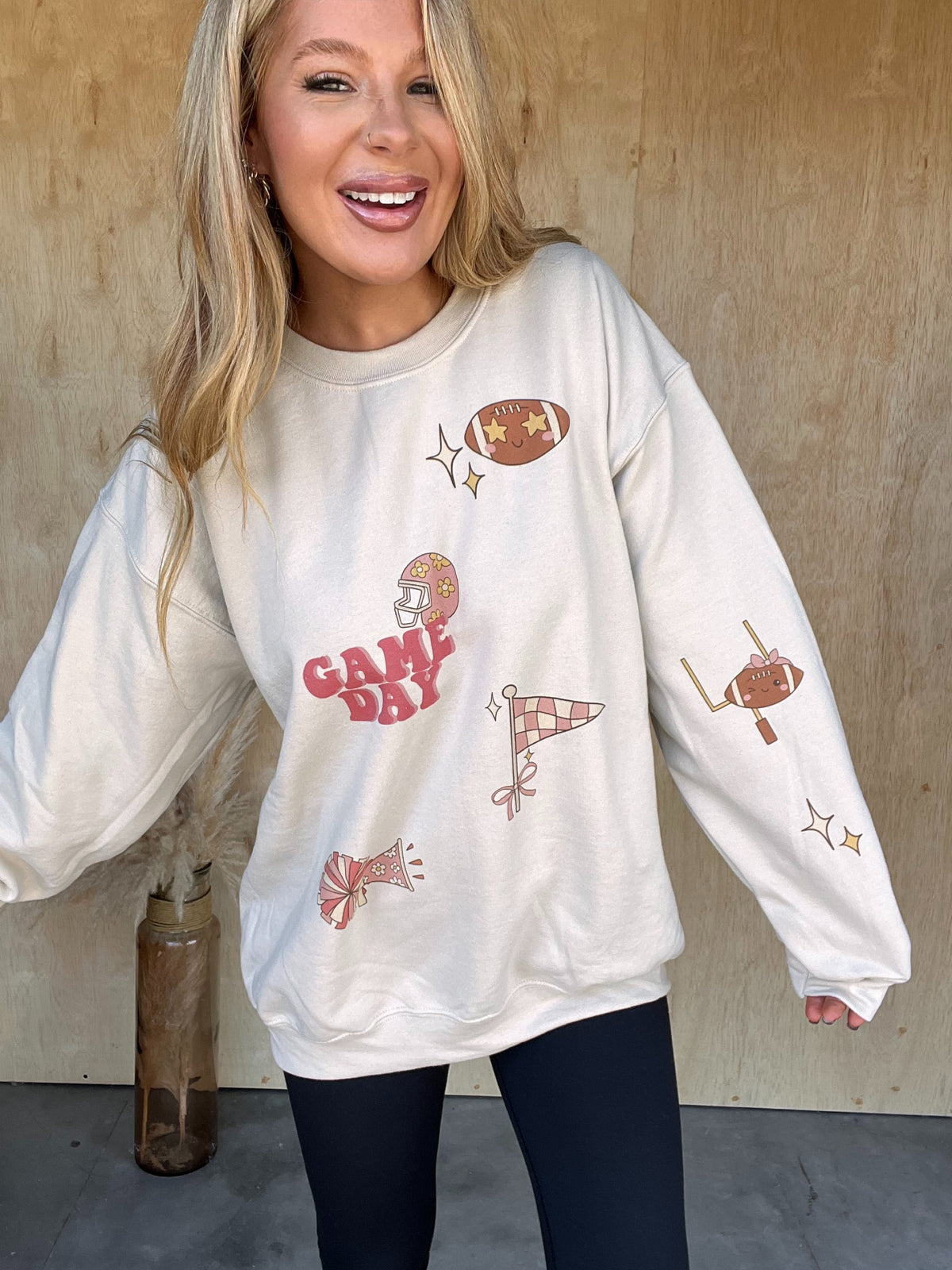 Football Sticker Trend Graphic Sweatshirt