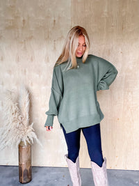 DOORBUSTER - Sweeter Than You Light Olive Oversized Sweater