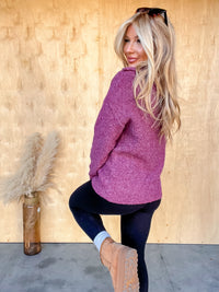 DOORBUSTER - Quick Thinking Cabernet Collared Pullover