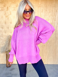 DOORBUSTER - Sweeter Than You Bright Mauve Oversized Sweater