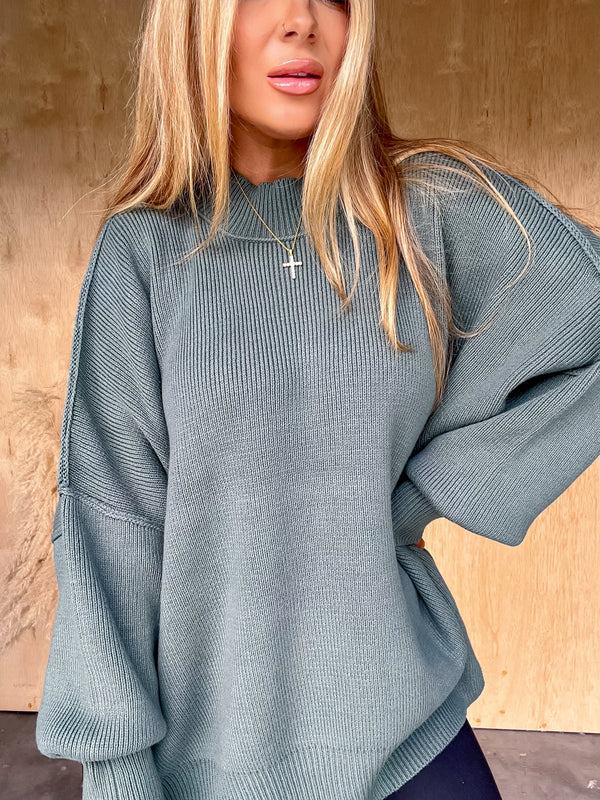 DOORBUSTER - Sweeter Than You Ash Jade Oversized Sweater