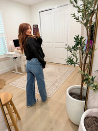 Flirty Beginnings Wide Leg Seam Detail Jean