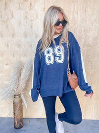 Navy 89 Graphic Stitch Sweater