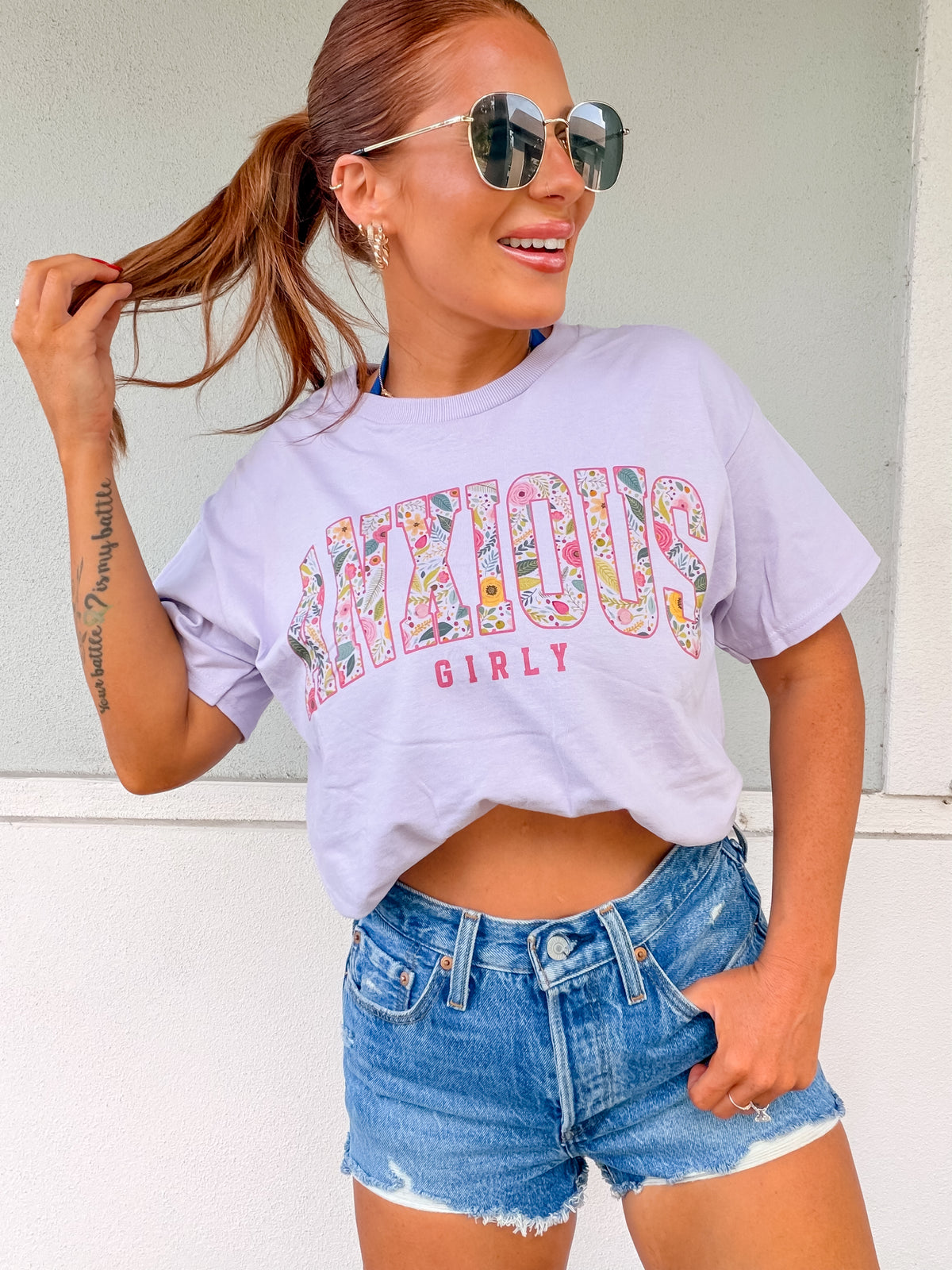 Floral Anxious Graphic Top
