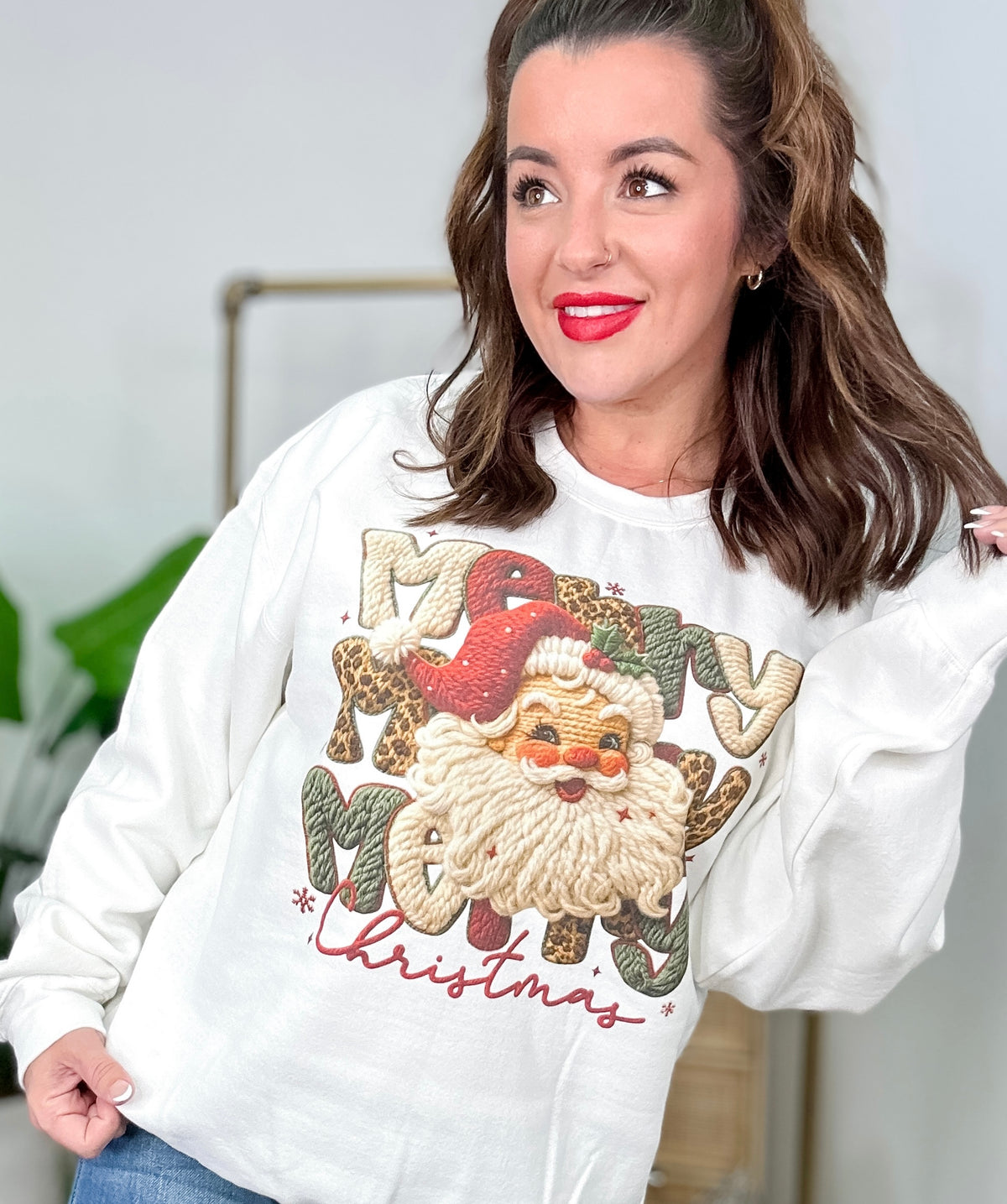 Merry Santa Yarn Graphic Top