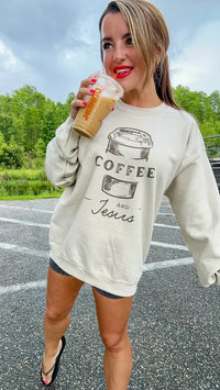 Coffee Cup Jesus Graphic Pullover