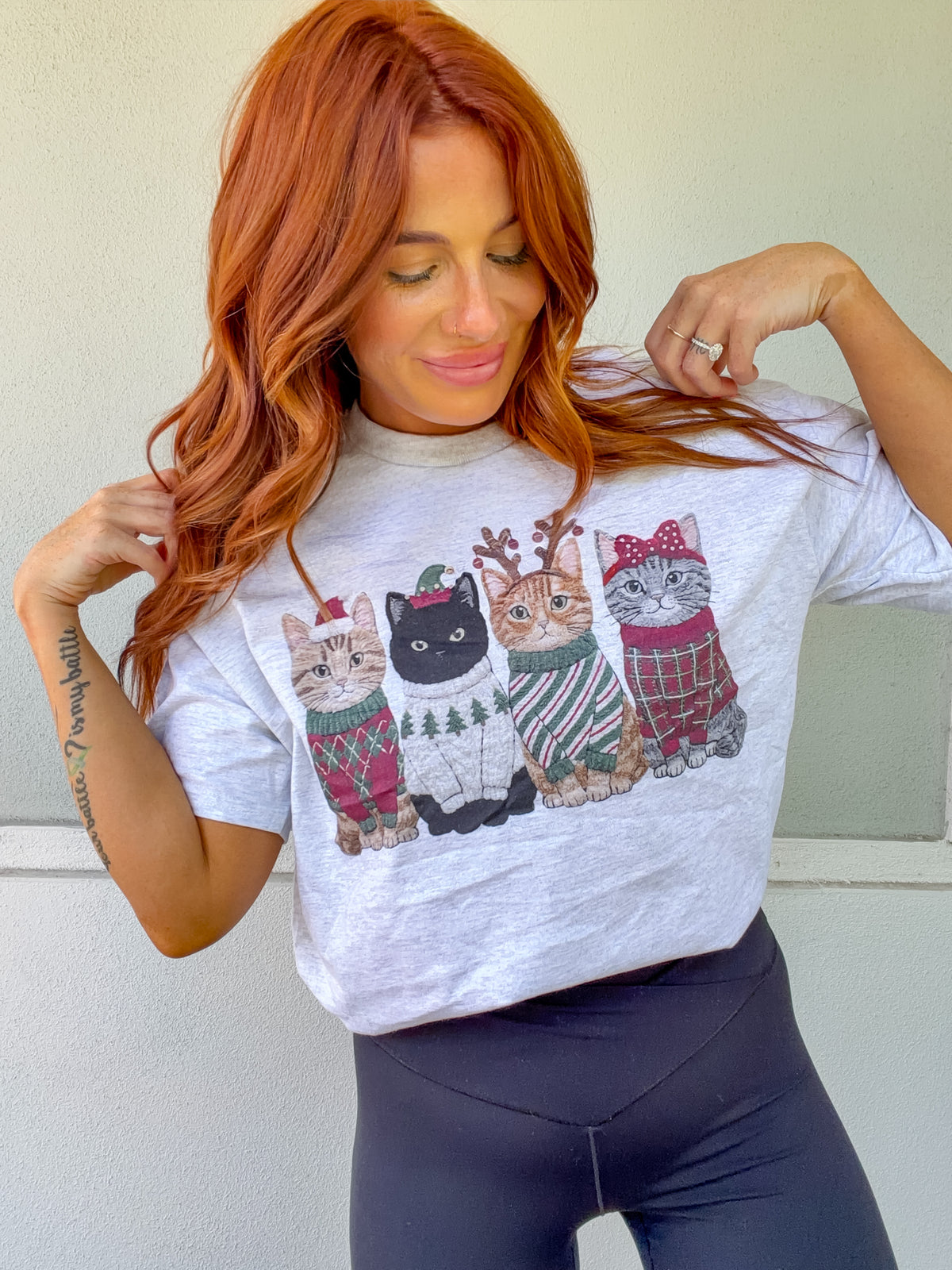 Xmas Cats Graphic Top