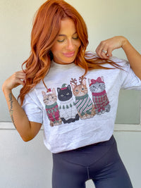 Xmas Cats Graphic Top