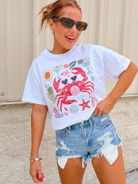 Crab Bubble Graphic Top