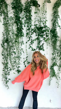 Down Memory Lane Coral Luxury Sweater