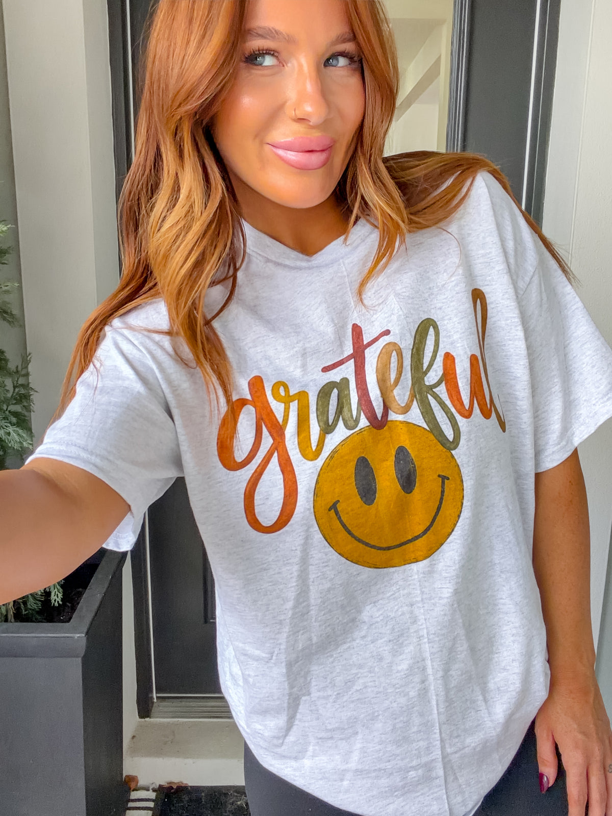Grateful Smiley Graphic Top