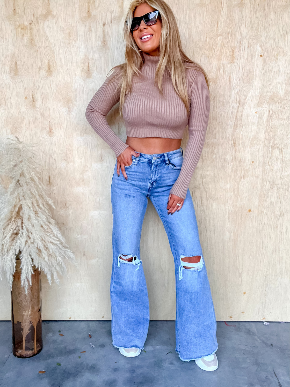 Rewriting The Rules Distressed Wide Fit Jeans